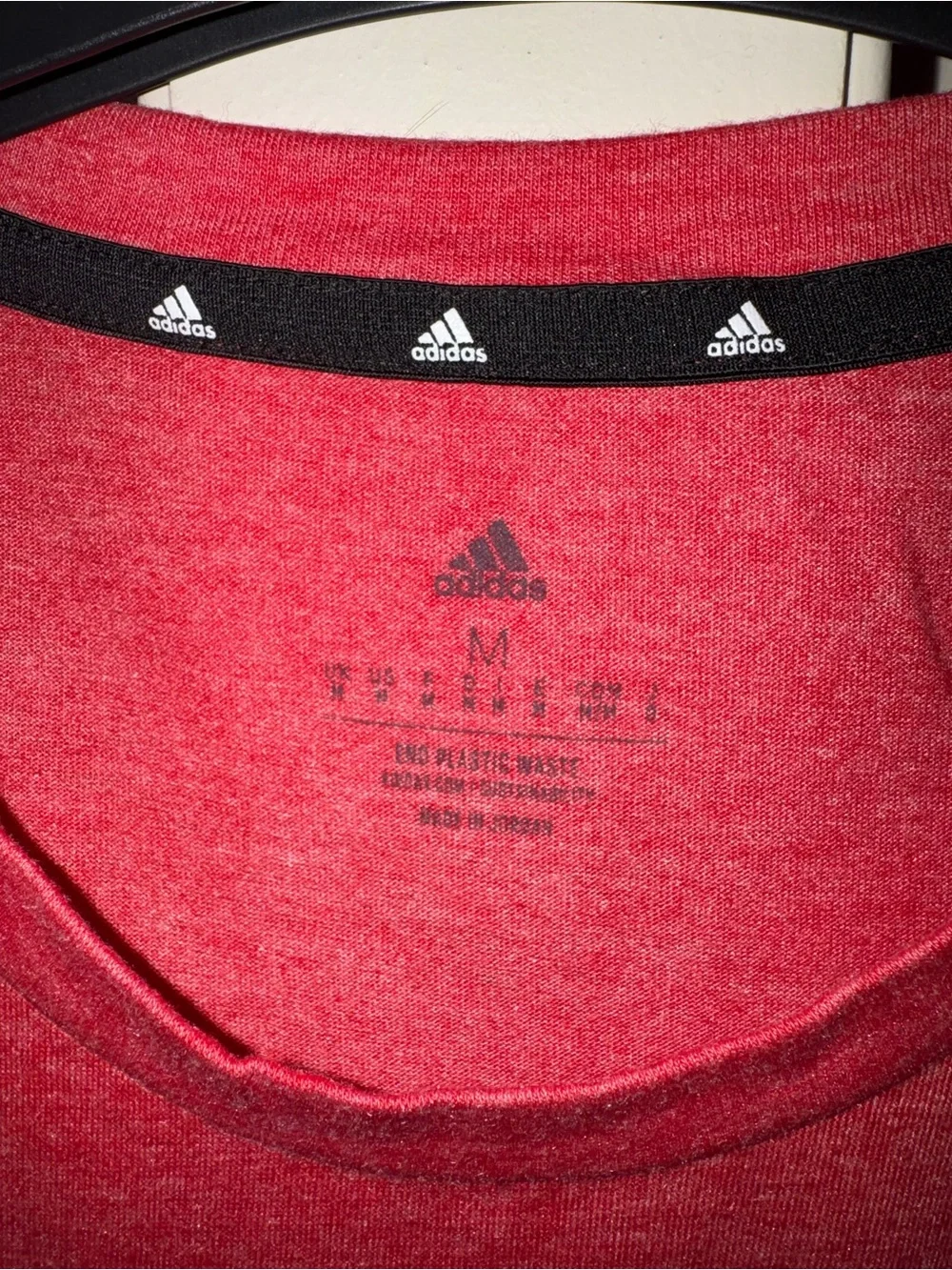 adidas Men's Heathered Red Short Sleeve Athletic Tee